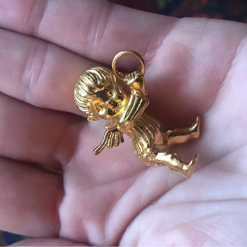Vintage 1979 Cherub Angel Necklace Charm